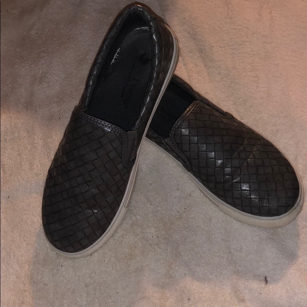 Grey slip on sneakers